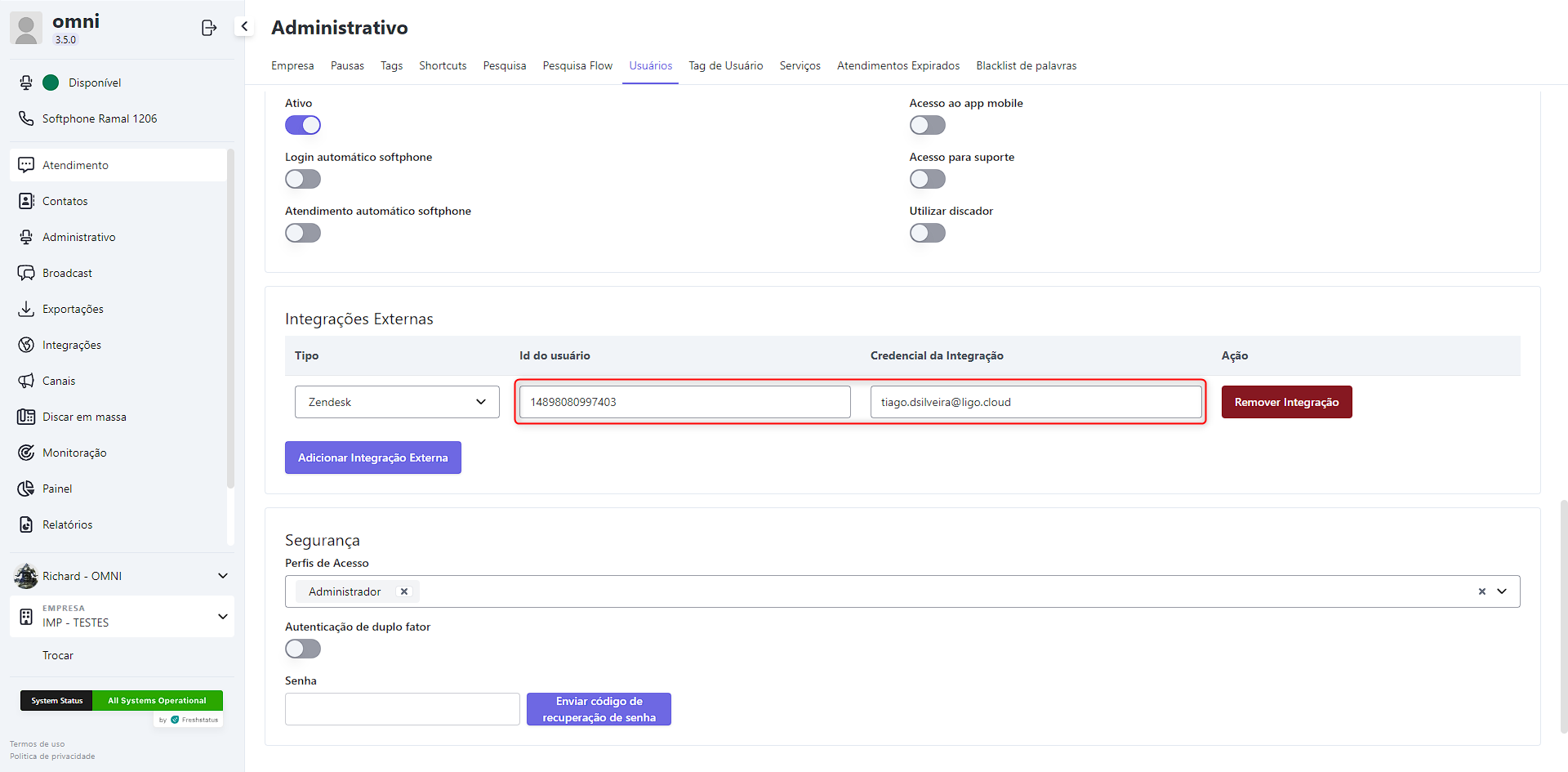 Configurar integração 2