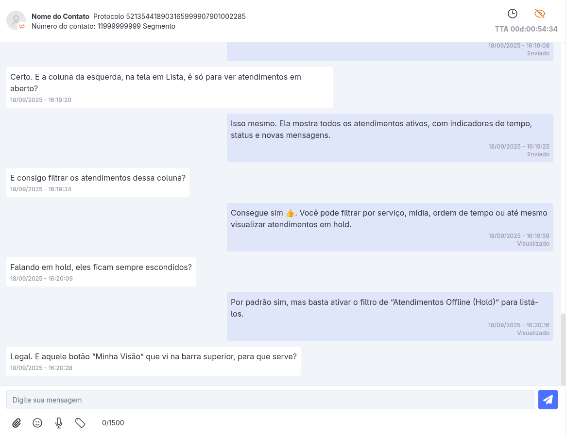 Área de Atendimento