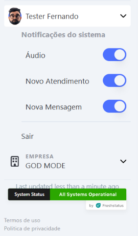 Menu Lateral Parte Inferior
