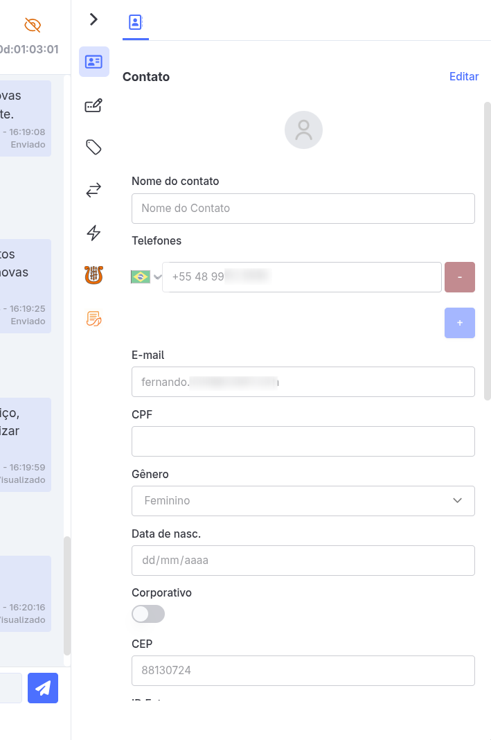 Barra Lateral de Ferramentas