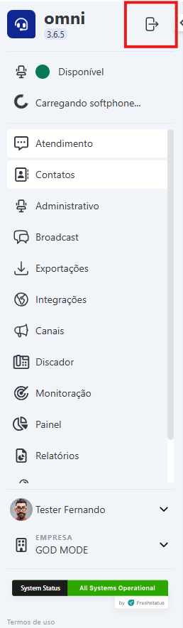 Botão de Logout