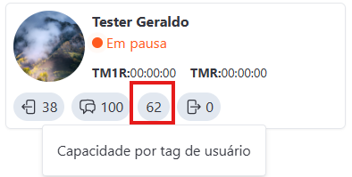 Monitoração - Em Atendimento com flag indicadores de capacidade por tag de usuário ativo no cad do agente