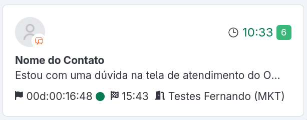 Informações dos Cards