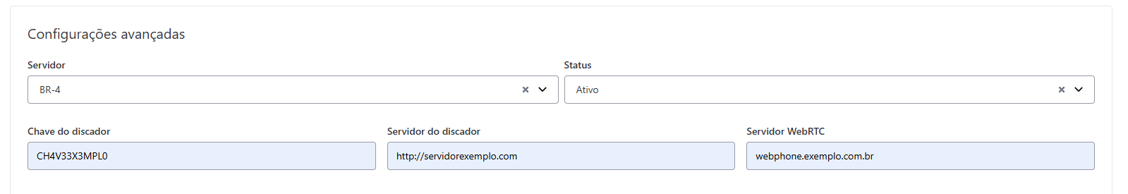 Configuração Discador