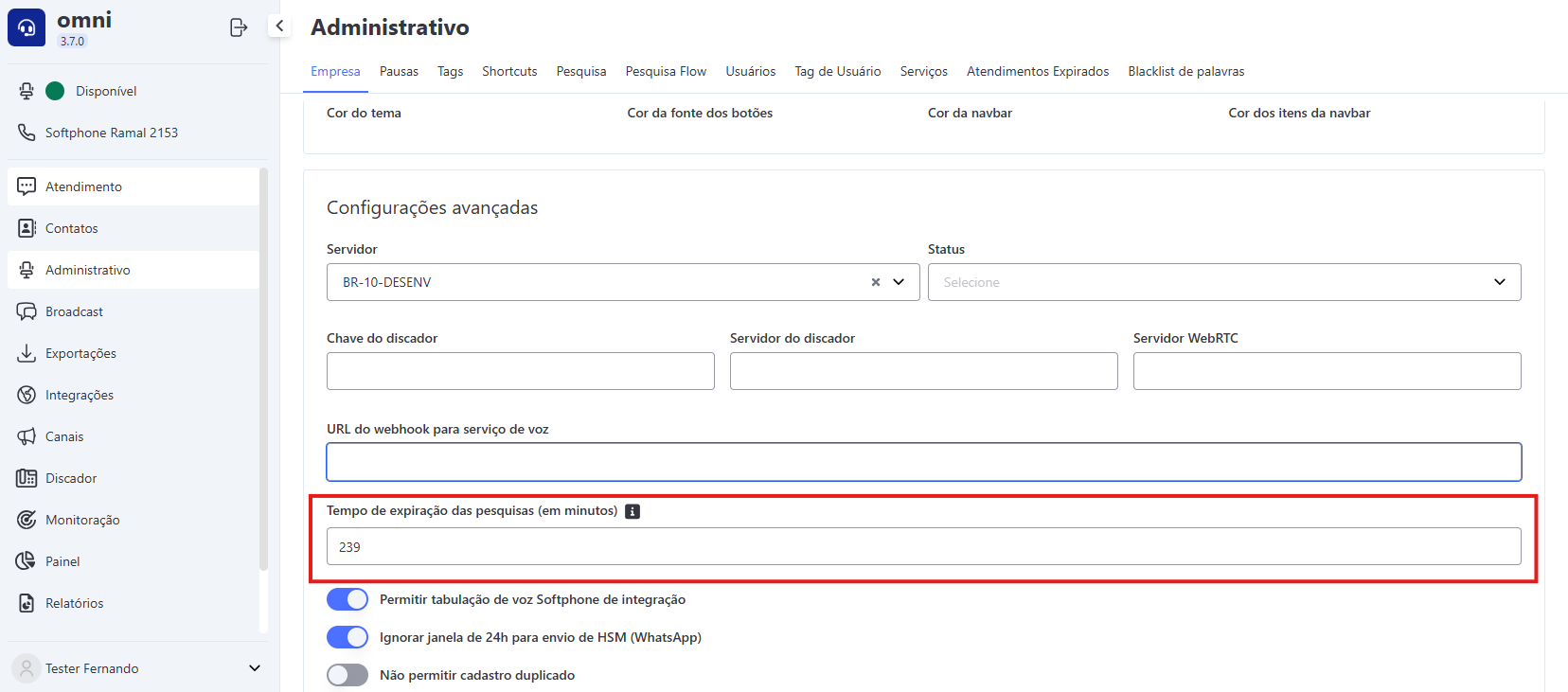 Disparo Rápido com pesquisa aberta