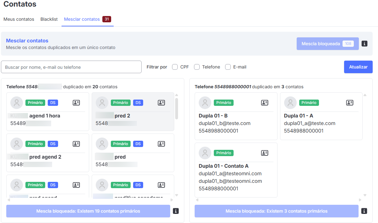 Unificar Contatos Discador