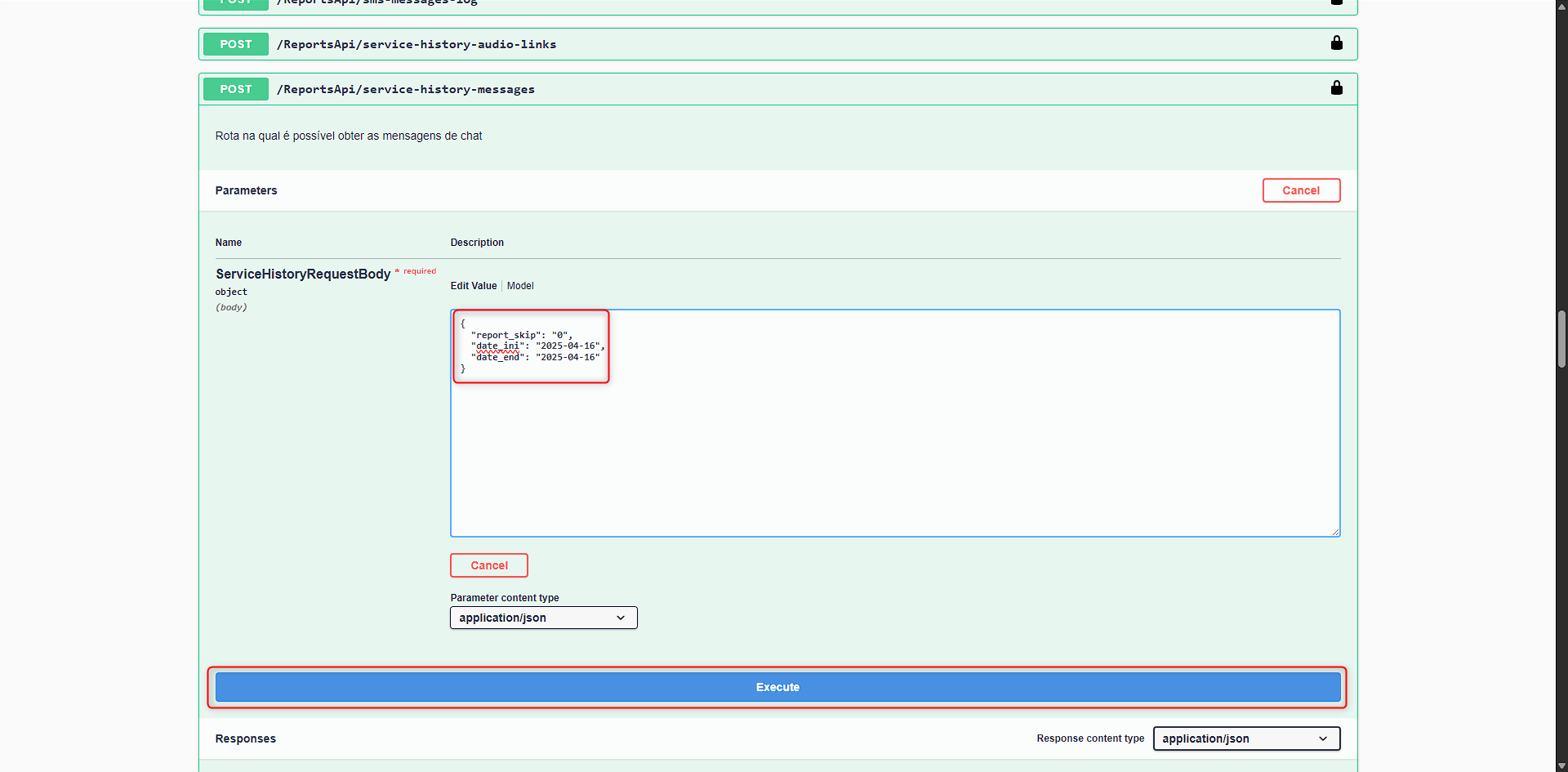 Executar a requisição satisfaction-survey-history