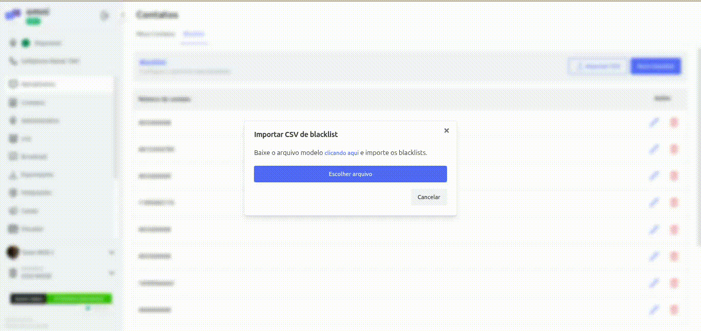 Importação BlackList