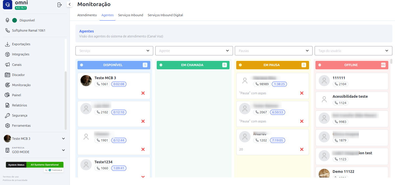 Monitoração Agentes
