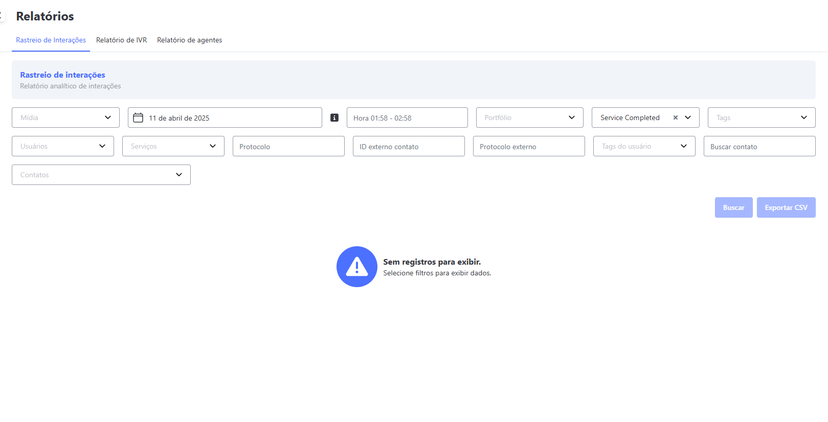 Rastreio de Interações