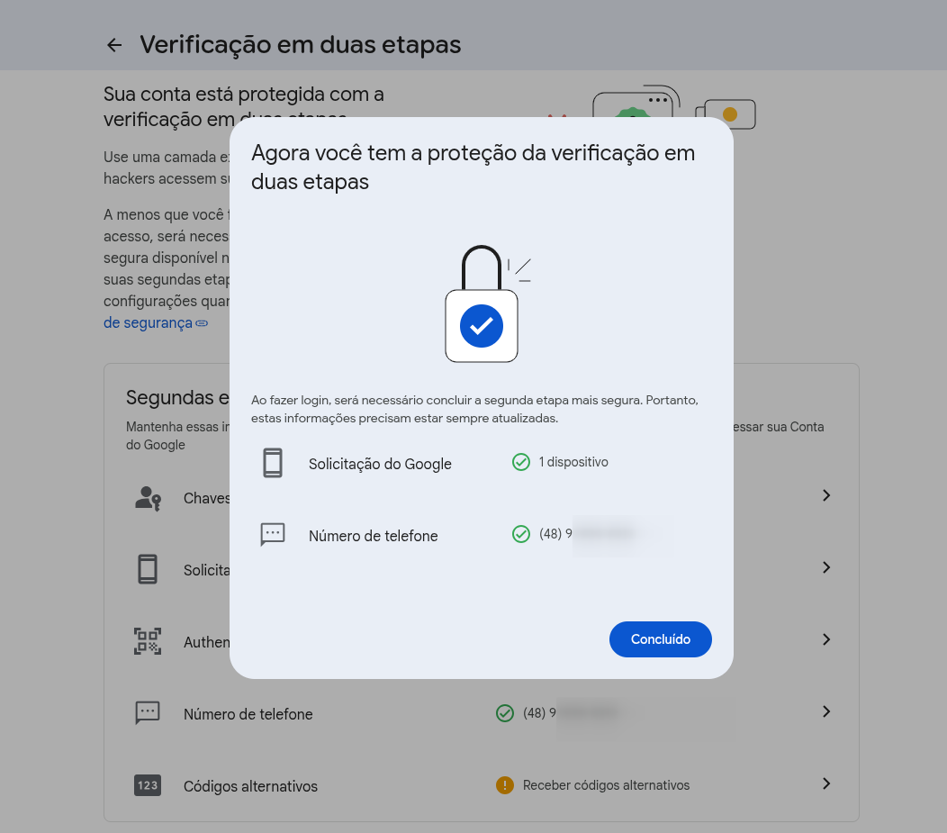 Status da Verificação Ativa