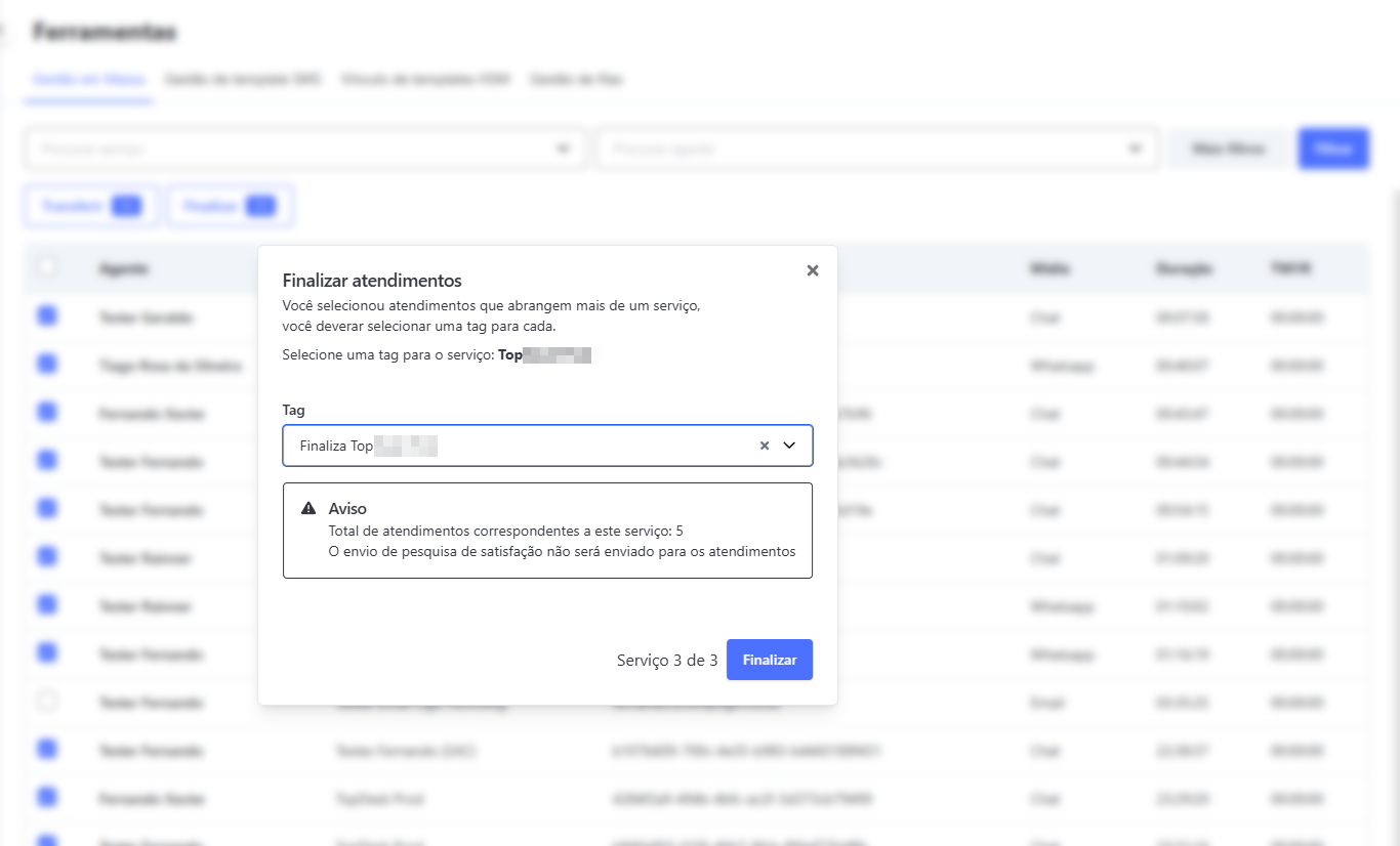 Gestão em Massa Finalização