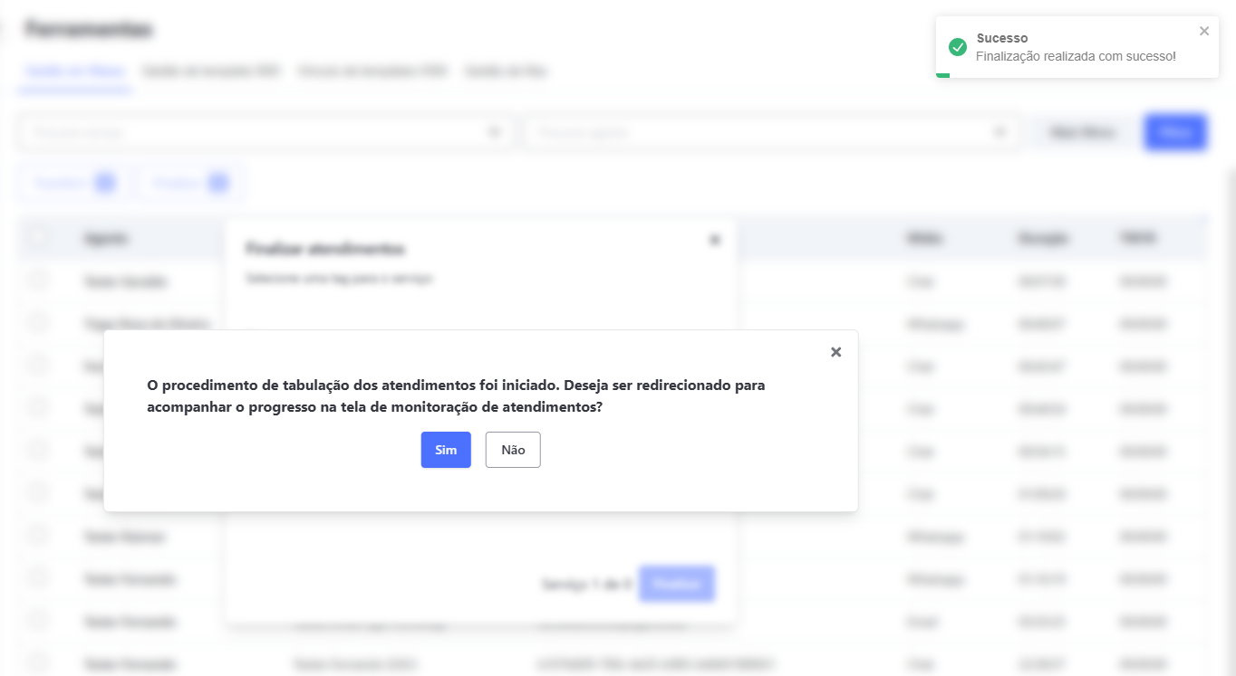 Gestão em Massa Finalização