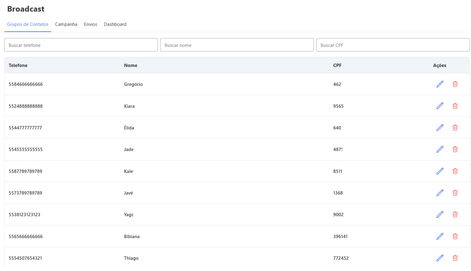 Verificar Grupo de Contatos