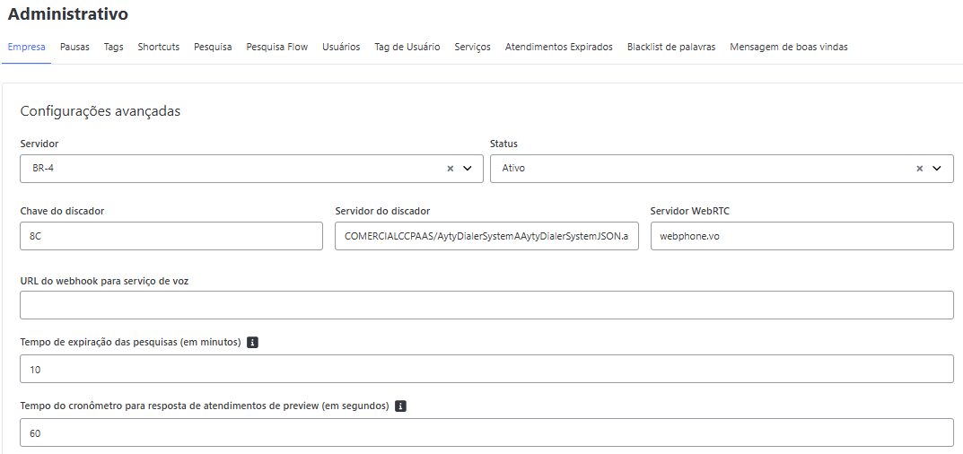 Cadastro Webhook Personalizado