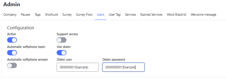 Configuração Discador no Usuário