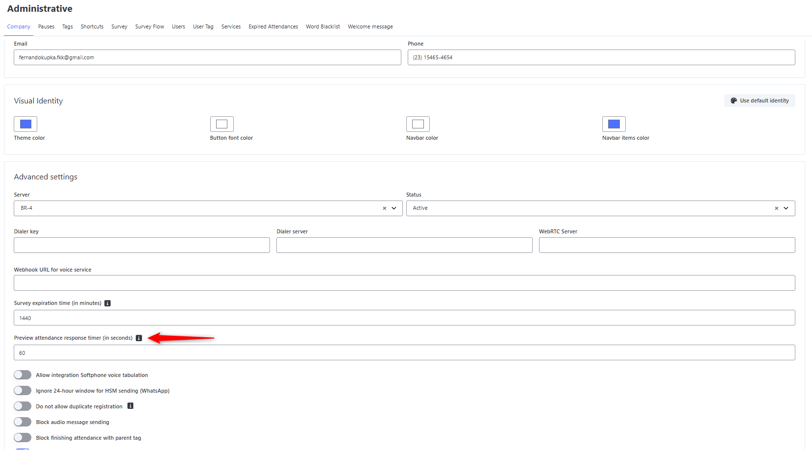 Configuração Cronômetro Preview