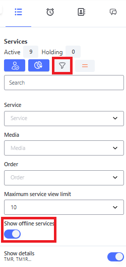 Tela Atendimento Filtro Atendimentos Offline